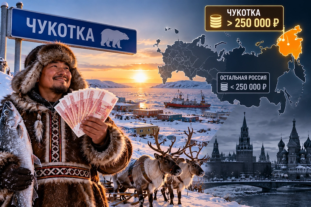 Чукотка стала единственным регионом России с доходами выше ₽250 тыс. на человека