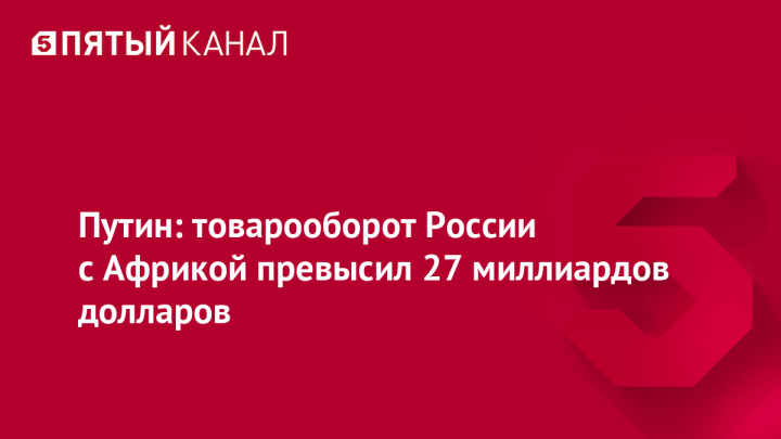 Путин: товарооборот России с Африкой превысил 27 миллиардов долларов