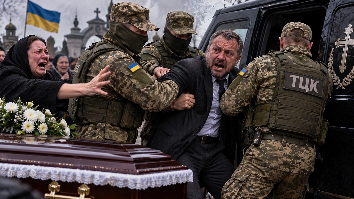 «Даже покойника не дали довезти»: На Украине военкомы забрали водителя катафалка прямо во время похорон