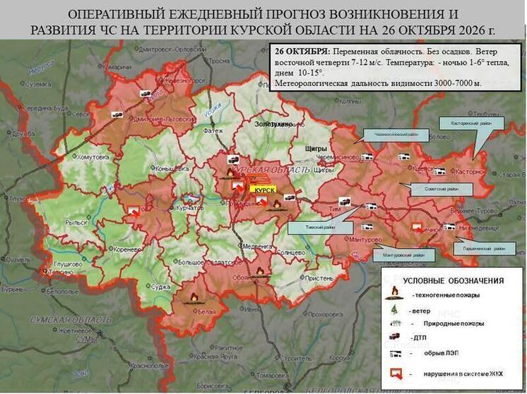 В Курске похолодает до одного градуса 26 октября