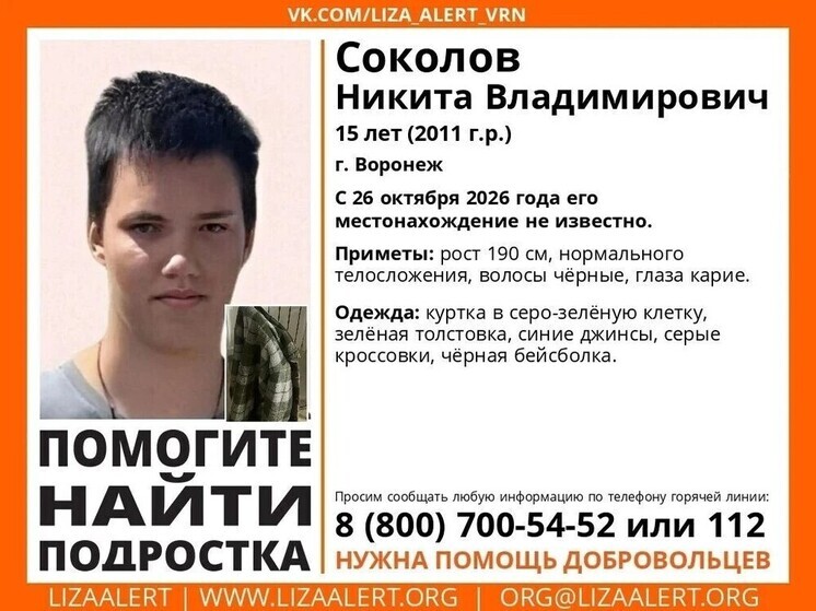 Появились подробности исчезновения 15-летнего подростка в Воронеже