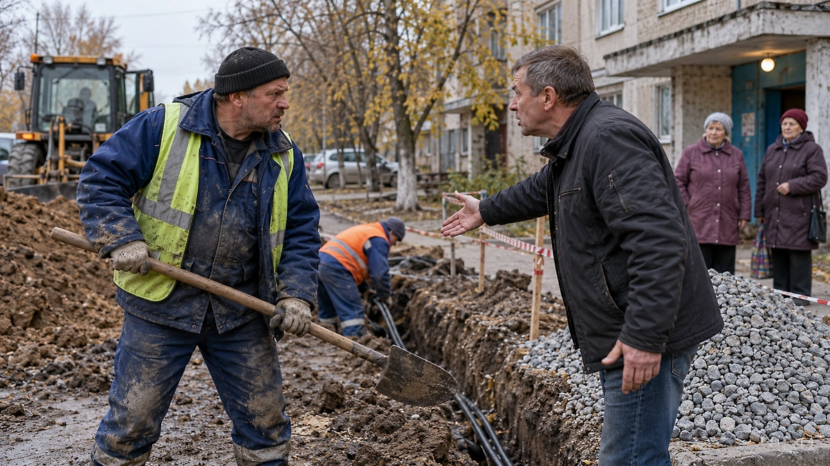 «Щебня насыпь!»: Рабочий элегантно заткнул назойливого советчика лопатой по голове